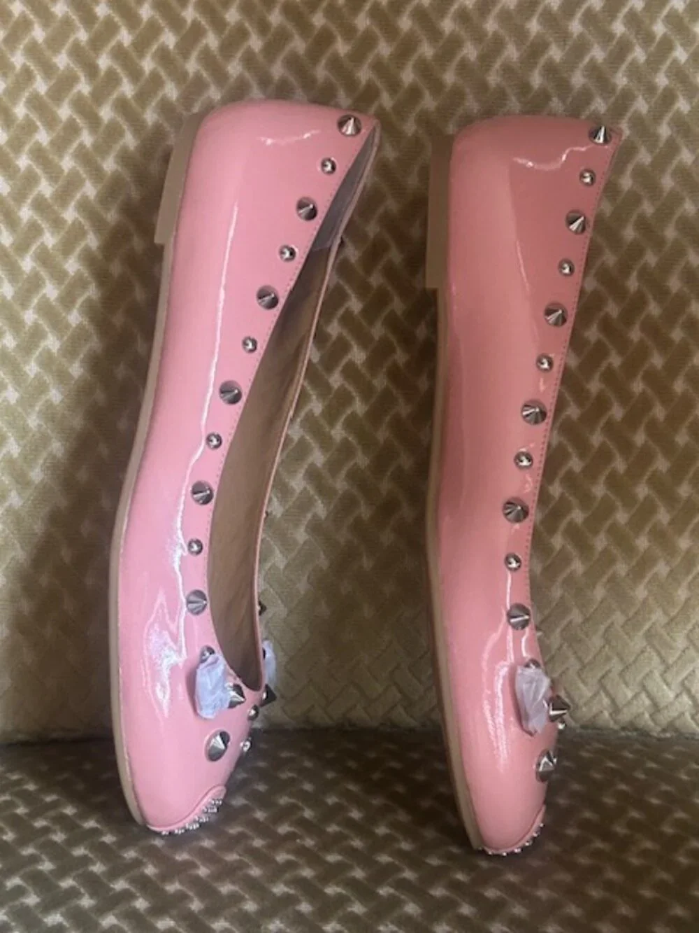 Marc by Marc Jacobs Piggy Pink Patent Leather Studded Ballet Flats NWB - Picture 11 of 16